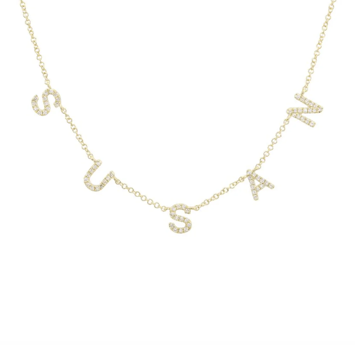 14K Custom Name Diamond Necklace - Image 3