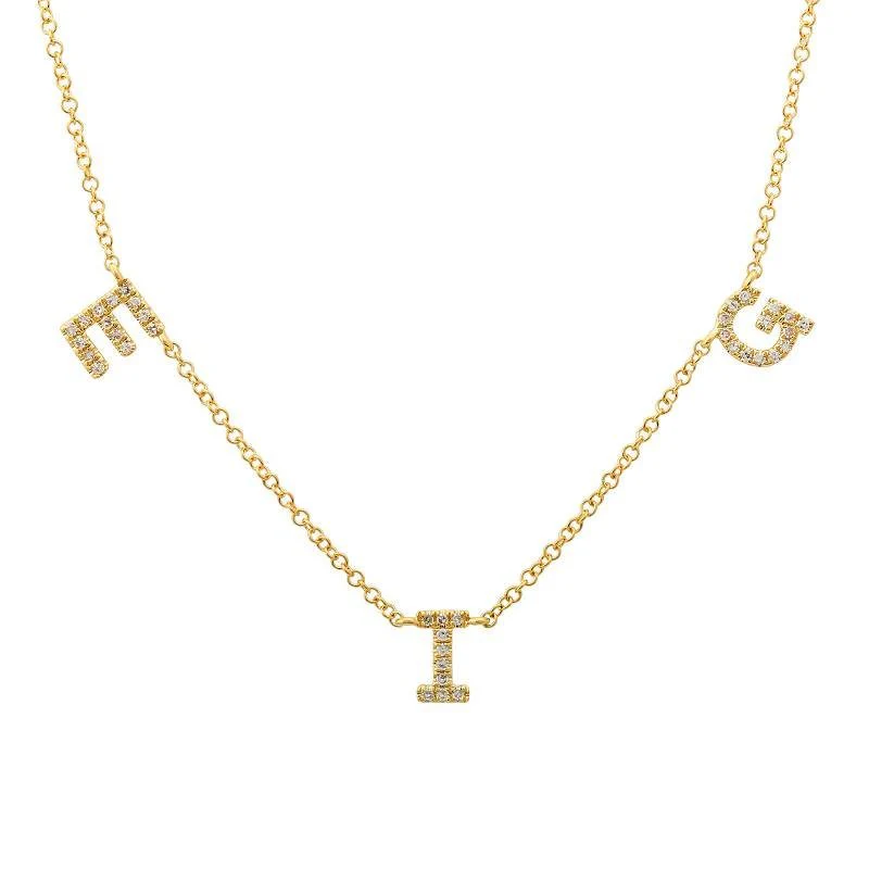 14K Custom Name Diamond Necklace - Image 5