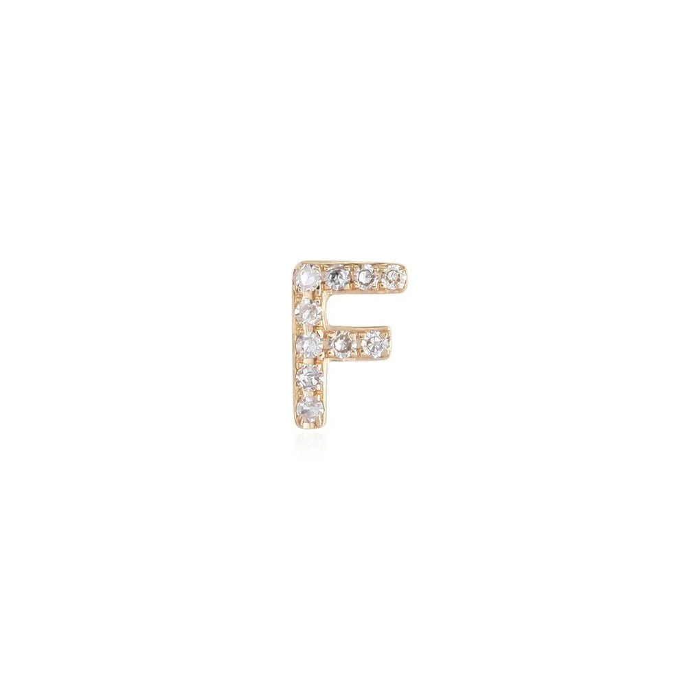 14K Diamond Initial Stud Earrings - Image 6