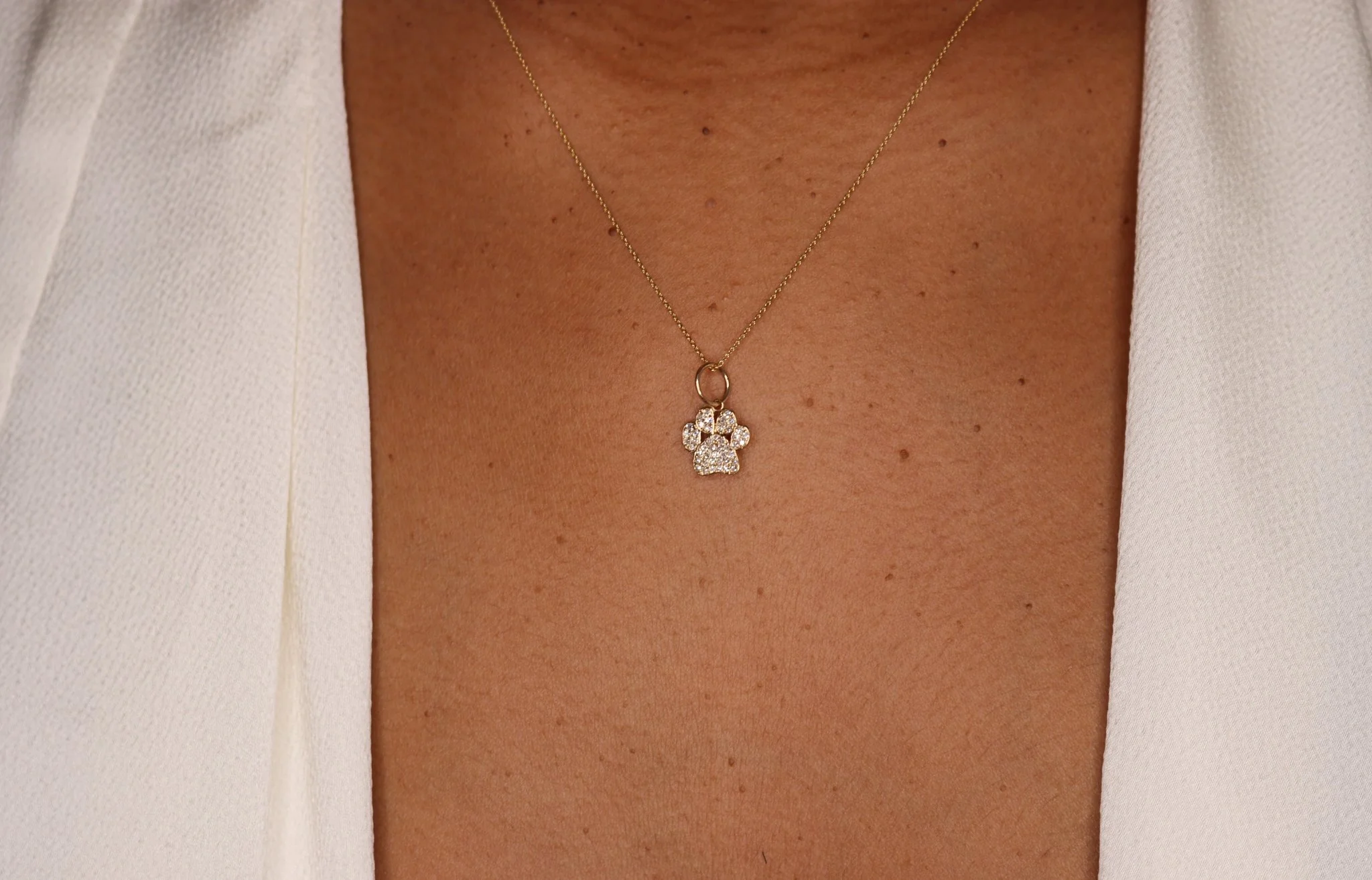 14K Diamond Paw Print Charm - Image 3