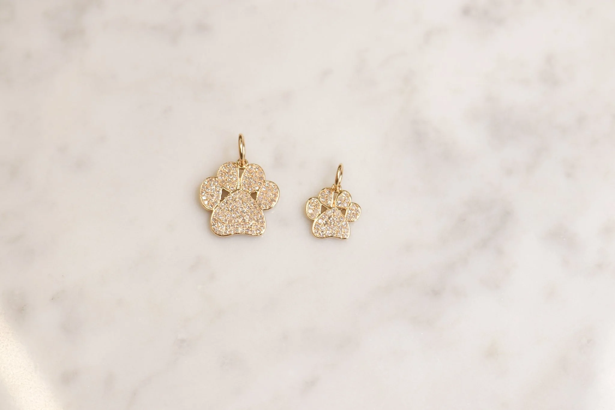 14K Diamond Paw Print Charm - Image 4