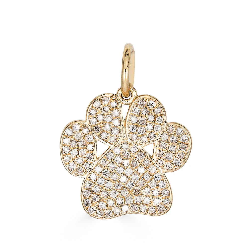 14K Diamond Paw Print Charm - Image 5