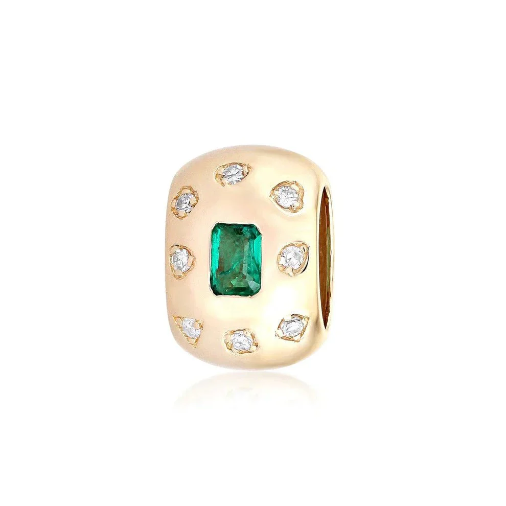 14K Diamond Pink Tourmaline Spacer Bead - Image 3