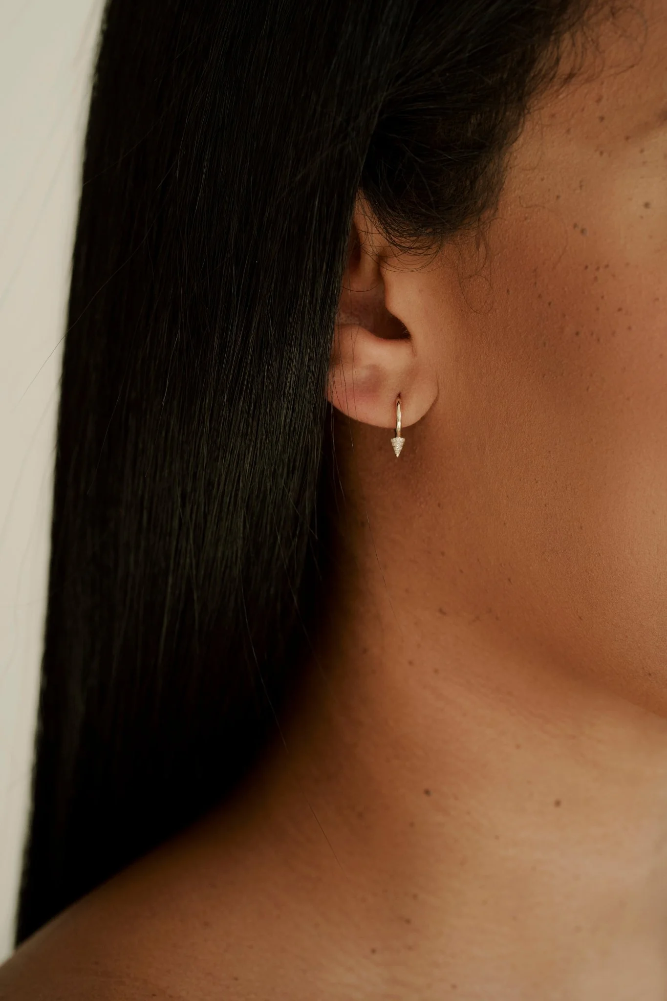 14K Diamond Spike Huggies - Image 3