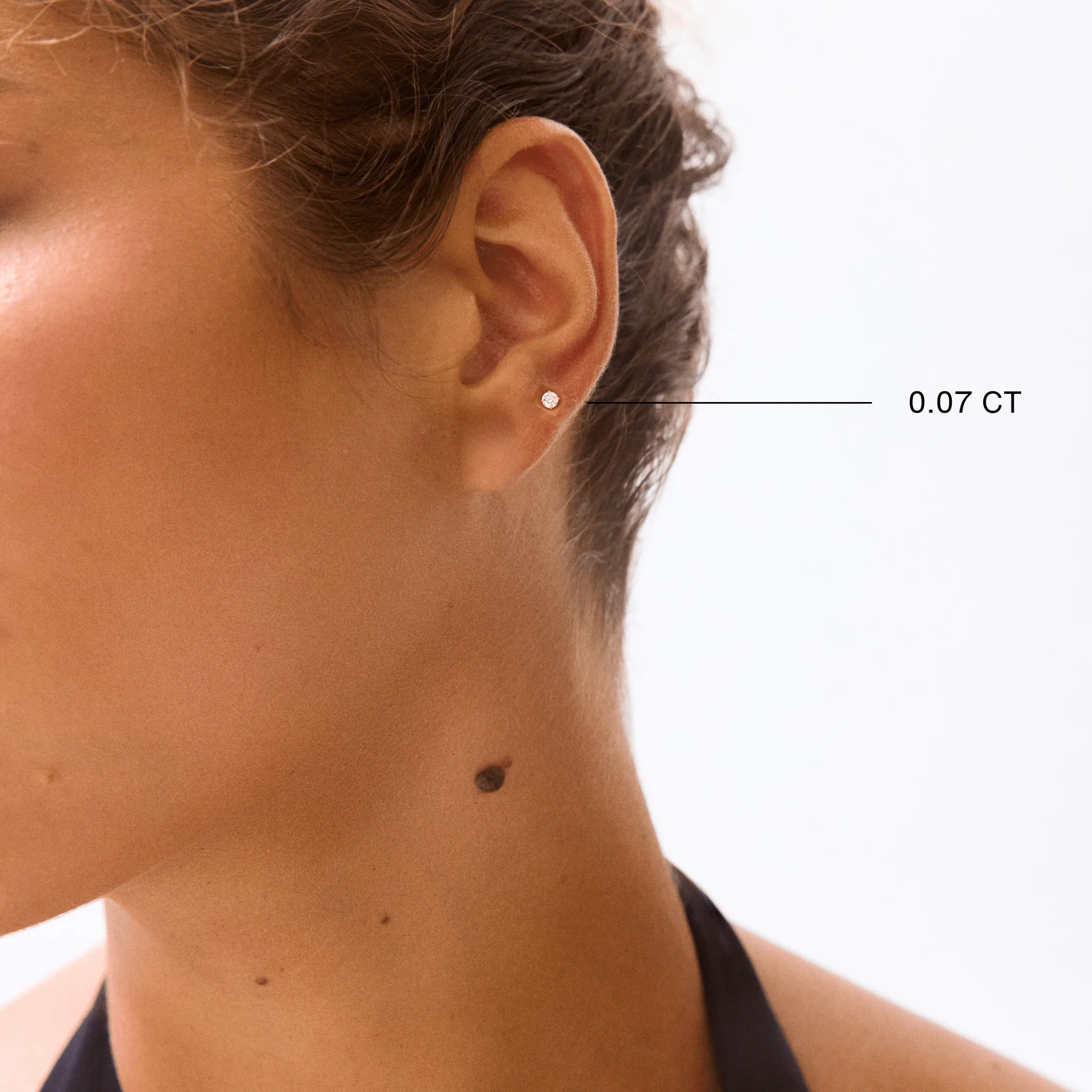 14K Tiny Diamond Studs - Image 4