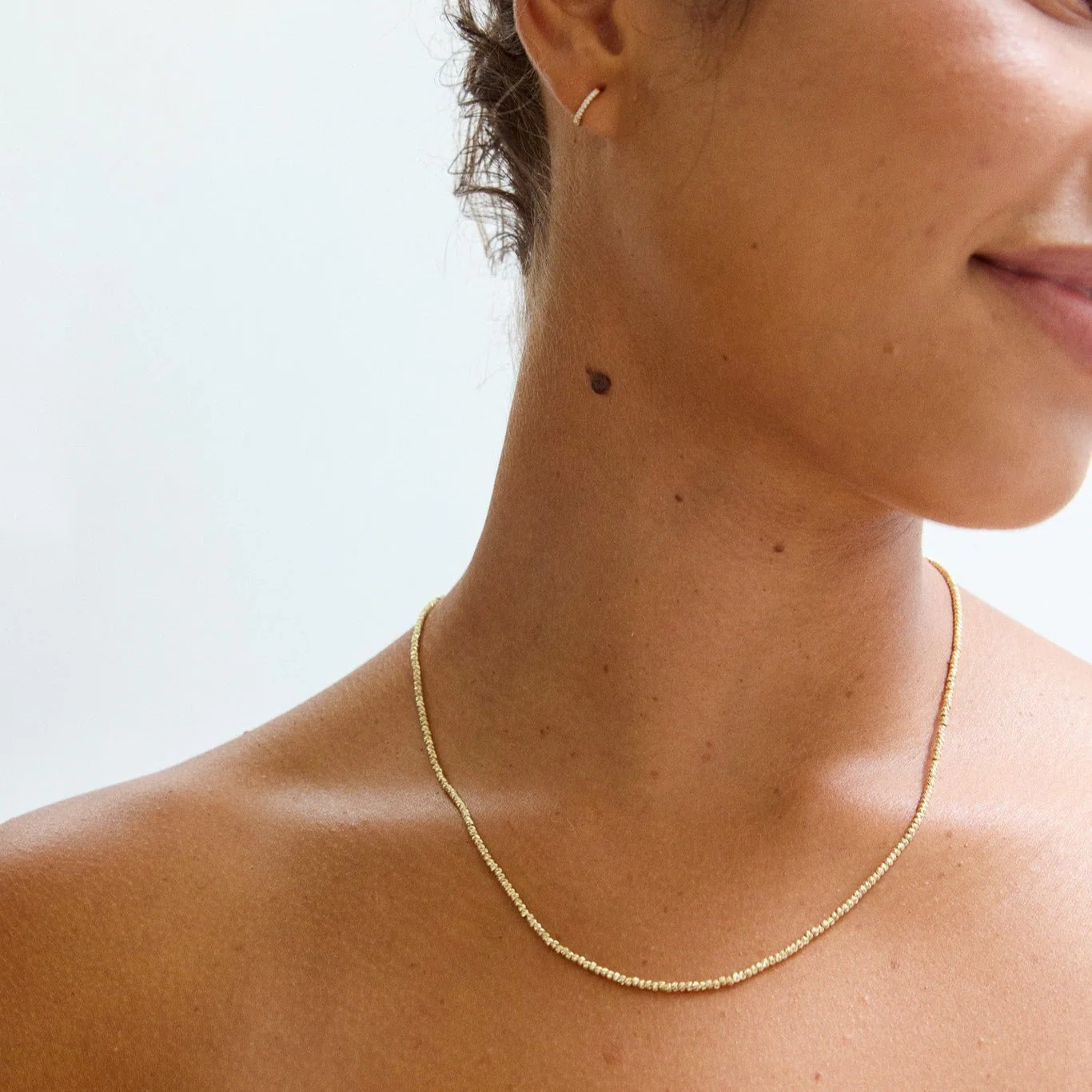 14K Glitter Ball Chain Necklace - Image 3