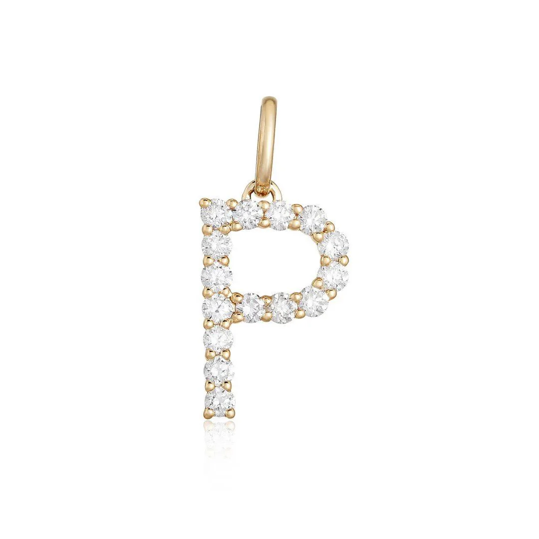 14K Large Diamond Initial Charm - Image 5